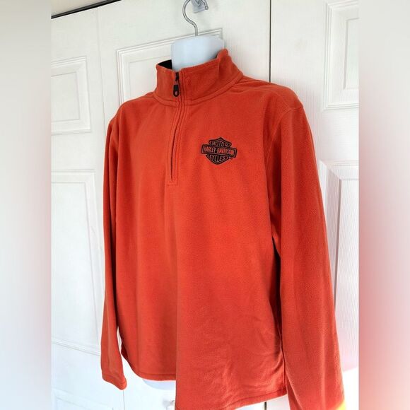 Harley Davidson Motorcycles Fleece Quarter Zip Pullover Sweater Top Shirt Large - Picture 4 of 10